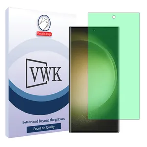 VWK Tough model Green light screen protector suitable for Samsung Galaxy S23 Ultra mobile phone