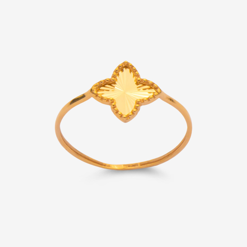 انگشتر طلا 18 عیار زنانه با طرح لویی ویتون نگین مدل 155 سایز 56