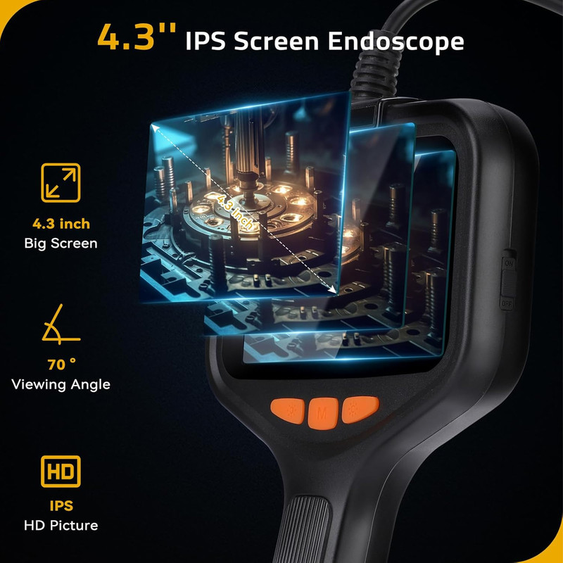 دوربین آندوسکوپی مدل مانیتور دار ضدآب کد 5Mega Pixel Full HD 20M