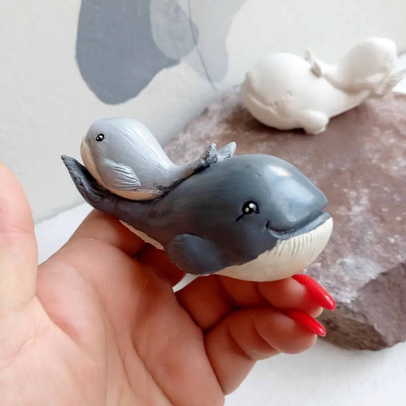 قالب شمع مدل نهنگ با بچه نهنگ