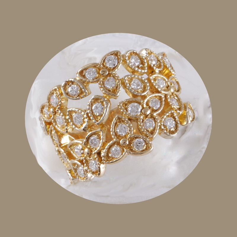 انگشتر طلا 18 عیار زنانه جواهری گاندی مدل A4125