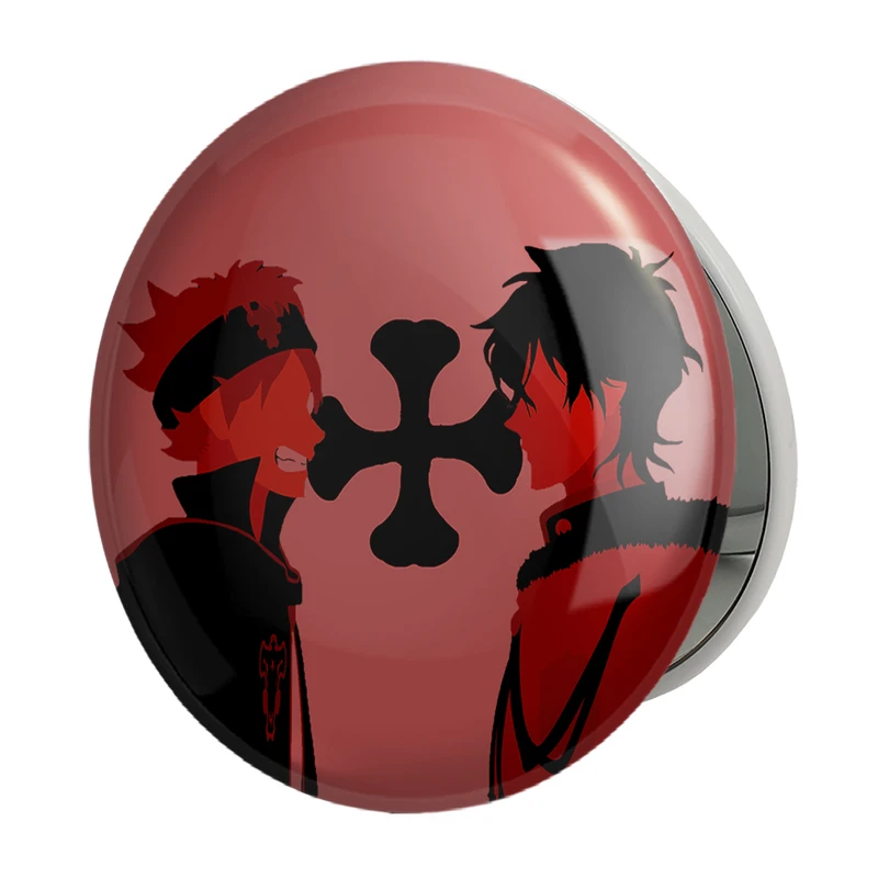 آینه جیبی خندالو طرح علامت شبدر شیطانی انیمه بلک کلاور Black Clover مدل تاشو کد 11730 