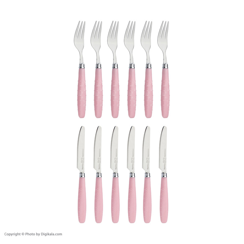 ست کارد و چنگال میوه خوری 12 پارچه مونیکا مدل stainless steel کد 01