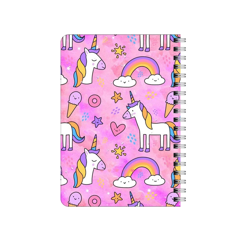 دفترچه یادداشت بامبیلیپ مدل چوبی طرح یونیکورن و بستنی و رنگین کمان کد 3263153