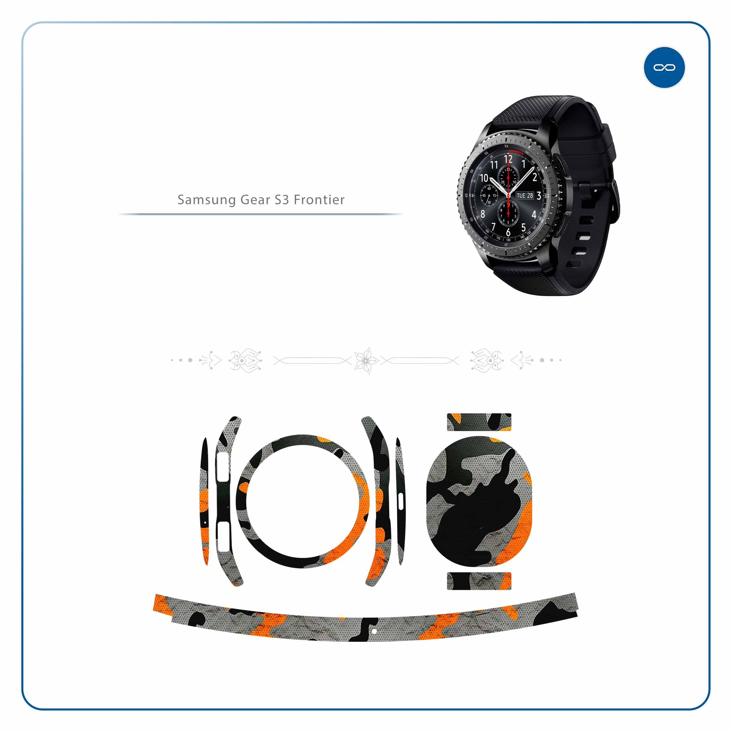 برچسب ماهوت طرح Autumn-Army مناسب برای ساعت هوشمند سامسونگ Galaxy Gear S3 Frontier