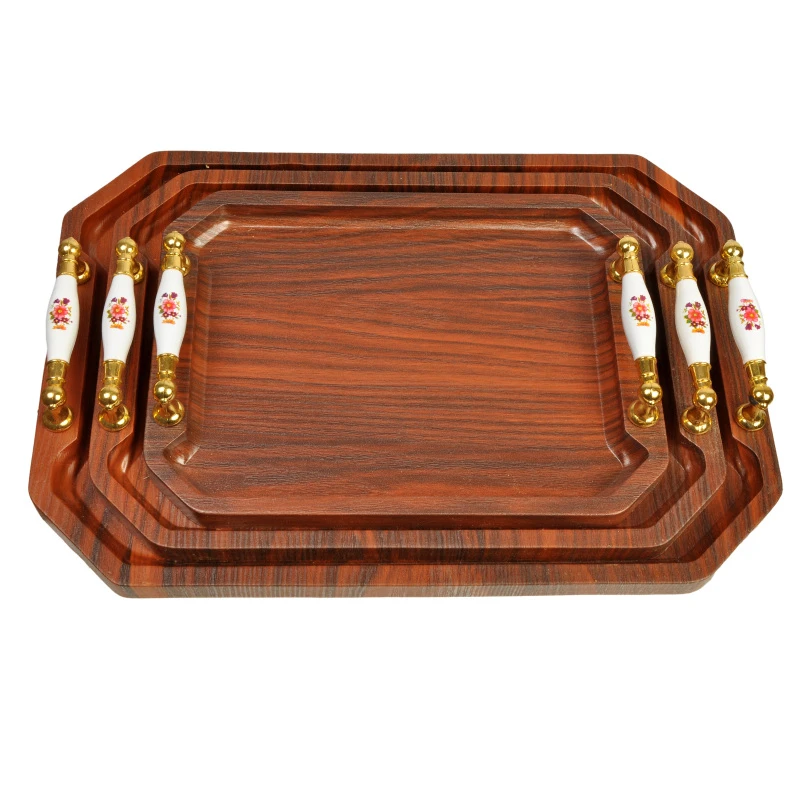 سینی دسته دار مدل EF _ 415 سایز 30*40 سانتی متر مجوعه 3عددی