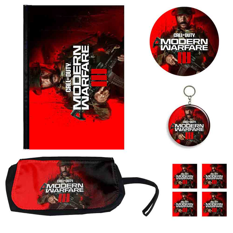 بسته لوازم تحریر طرح call of duty کد 1 بسته 8 عددی