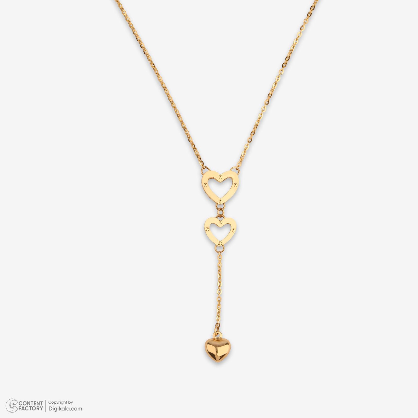 گردنبند طلا 18 عیار زنانه با زنجیر حلقه‌ای (فلامینگو) وی گالری مدل قلب کد NC2188 -  - 5