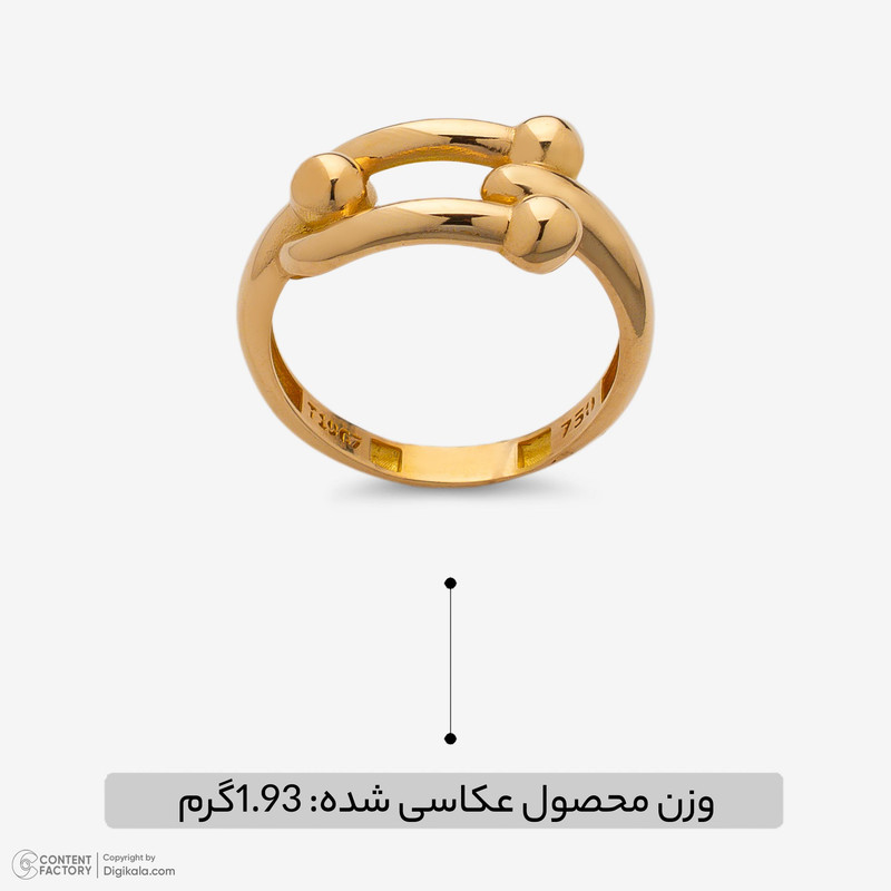 انگشتر طلا 18 عیار زنانه با طرح تیفانی طلای صداقت مدل AN-TF2  - 9