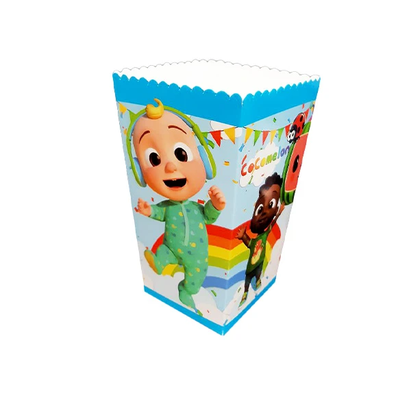 ظرف پاپ کورن یکبار مصرف مدل کوکوملون کد CocomelonP1 مجموعه 10 عددی