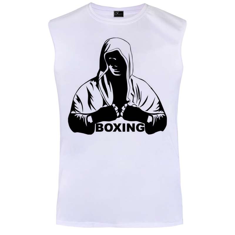 تاپ مردانه مدل boxing کد B29 رنگ سفید