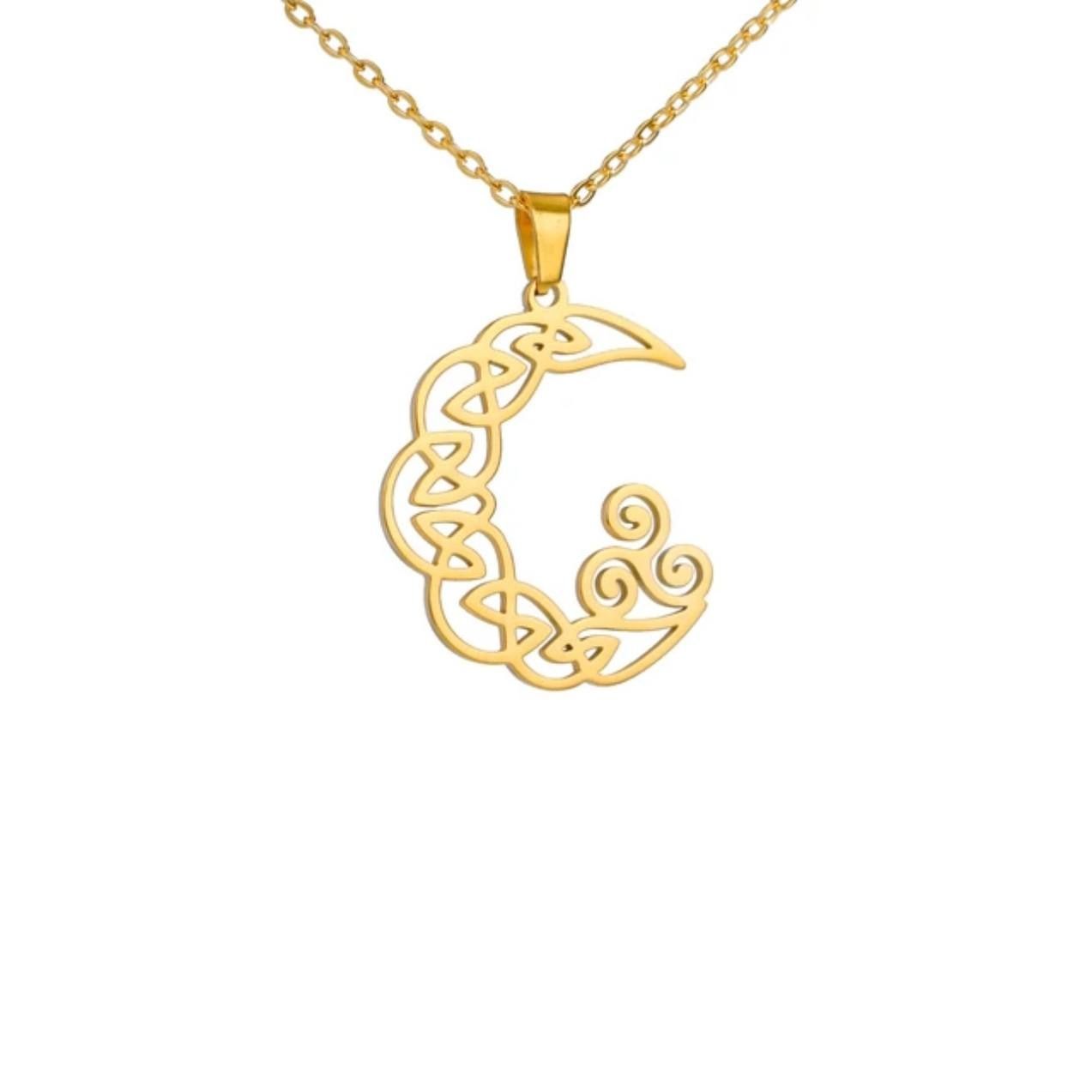 گردنبند طلا 18 عیار زنانه آرا مدل ماه اسلیمی - - 1