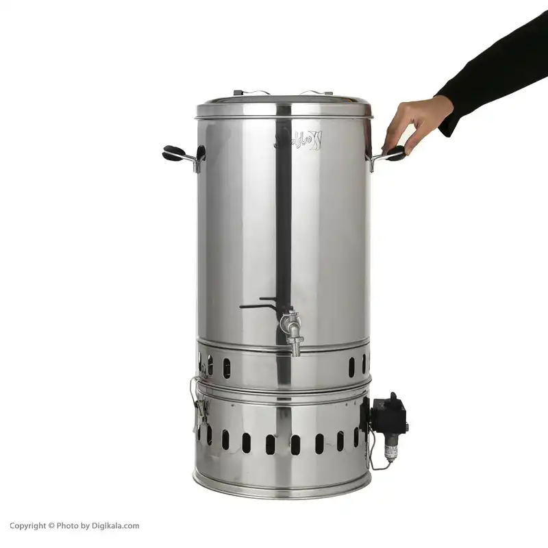 سماور گازی دنیای استیل مدل gb1 گنجايش 30 ليتر