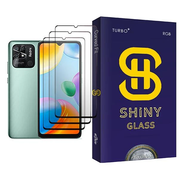 محافظ صفحه نمایش آتوچبو مدل Shiny Glass MIX003 مناسب برای گوشی موبایل شیائومی Redmi 10C بسته سه عددی