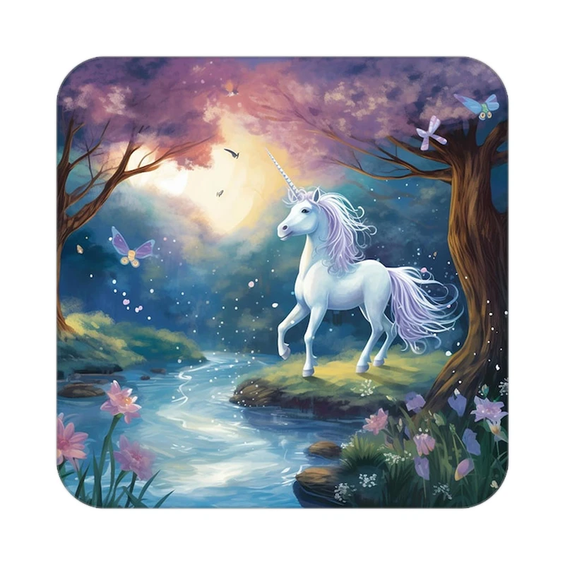 زیر لیوانی کاکتی طرح اسب تک شاخ و یونیکورن مدل mp31685