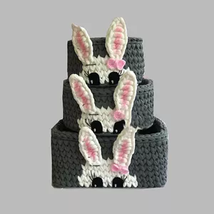 ست سبد وسایل کودک مدل تریکو طرح خرگوش  مجموعه 3 عددی