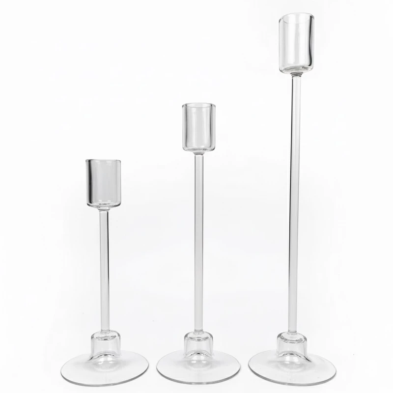 شمعدان مدل ارمغان مناسب برای شمع استوانه‌ای مجموعه 3 عددی