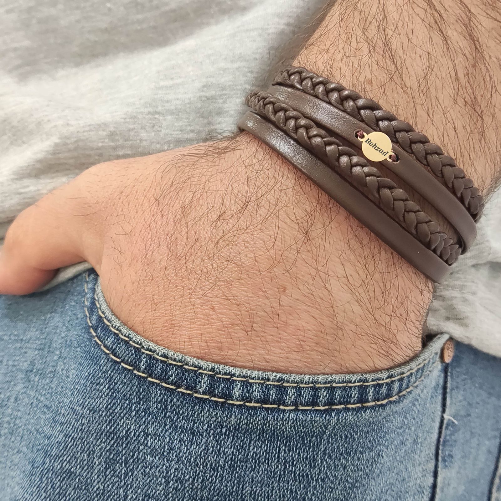دستبند نقره مردانه لیردا مدل اسم بهزاد DCR 131 -  - 2