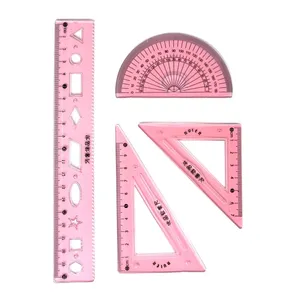 ست خط کش مدل ژله ای کد JL-2006 مجموعه 4 عددی