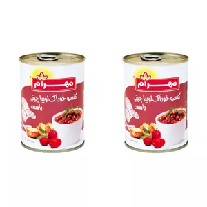 کنسرو لوبیا چیتی با سس مهرام - 400 گرم بسته 2 عددی