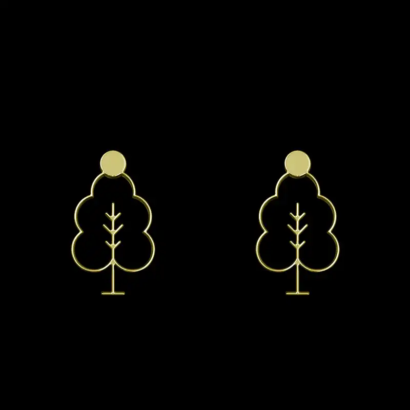 گوشواره طلا 18 عیار زنانه مدوپد مدل درخت کد GA1-15771