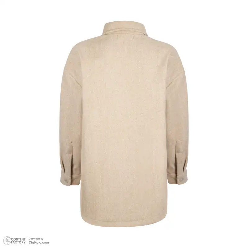 پالتو زنانه ژیار مدل دوجیب رنگ کرم