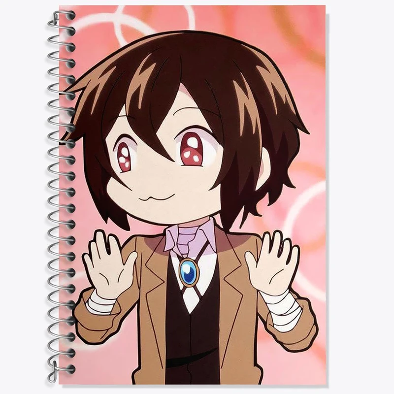 دفتر زبان 50 برگ خندالو مدل دو خط طرح دازای انیمه سگ های ولگرد بانگو کد 15631