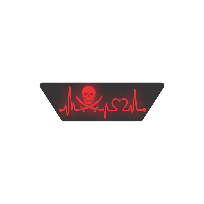 آرم شیشه عقب خودرو طرح ضربان قلب اسکلت مدل LED R چراغدار