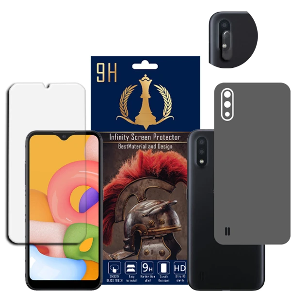  برچسب پوششی اینفینیتی مدل PRO MAX مناسب برای گوشی موبایل سامسونگ GALAXY M01 به همراه محافظ صفحه نمایش و محافظ لنز دوربین