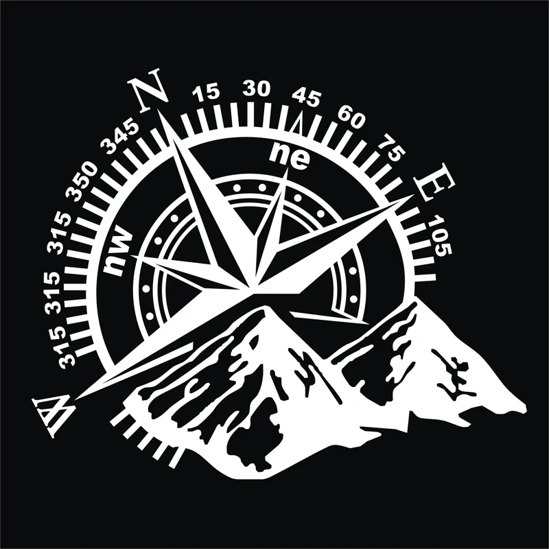 برچسب بدنه خودرو لیزارد مدل آفرود طرح قطب نما کد LZD-836