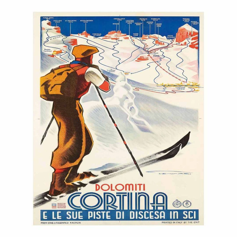 پوستر مدل سفر  کورتینا دولومیتی