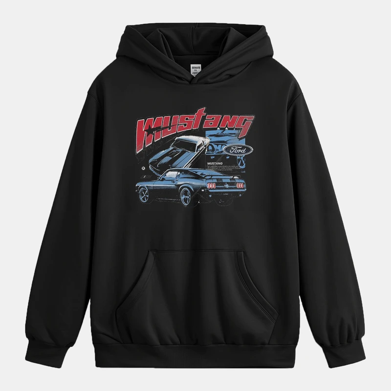 هودی مردانه مدل وینتیج ماشین موستانگ کلاسیک mo412