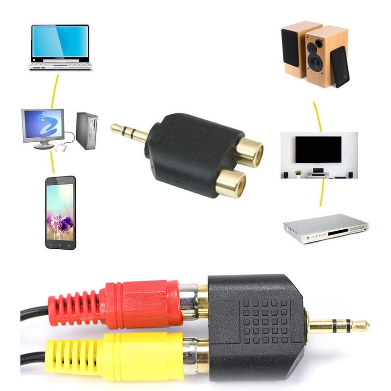 مبدل دو RCA به جک 3.5 میلی متری مدل 352
