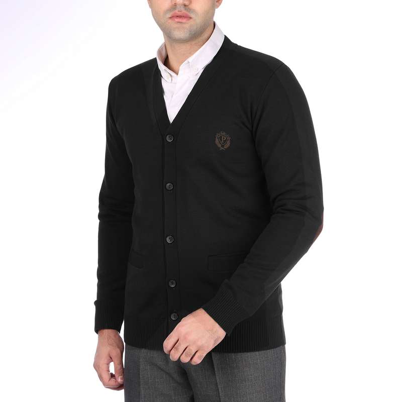 ژاکت مردانه تریکو پاییزان مدل PJ701 رنگ مشکی ژاکت مردانه تریکو پاییزان مدل PJ701 رنگ مشکی