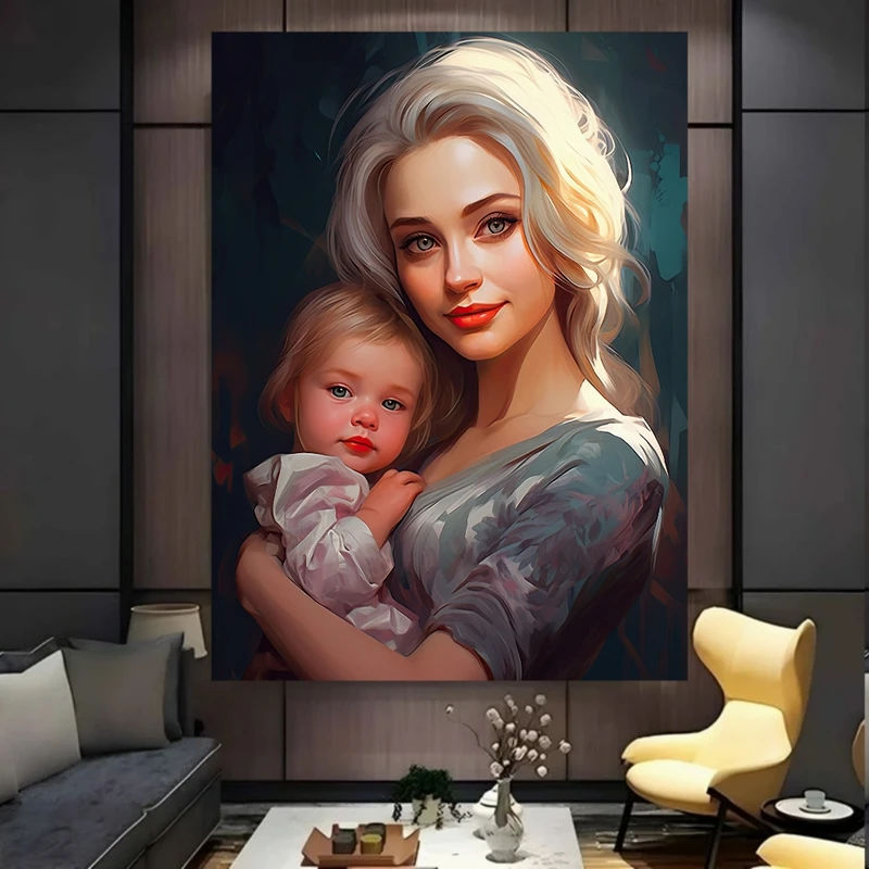 پوستر طرح  نقاشی مدل مادر و فرزند کد BK58058