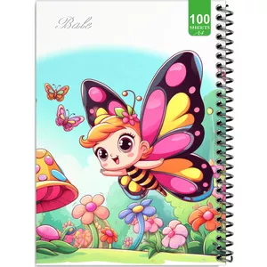 دفتر نقاشی 100 برگ بله طرح فانتزی پروانه زیبا کد A4-N354
