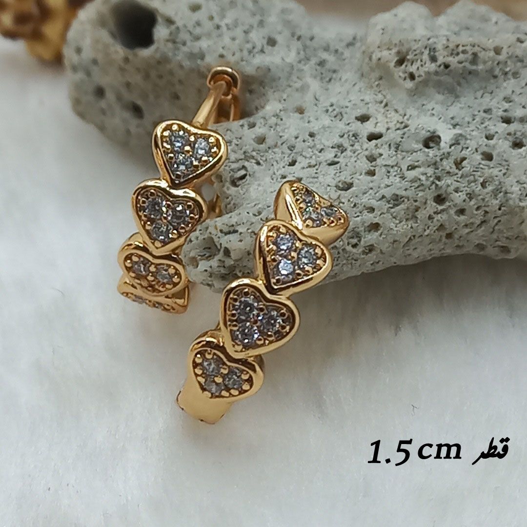 گوشواره زنانه ژوپینگ مدل قلبی کد NN 027 -  - 3