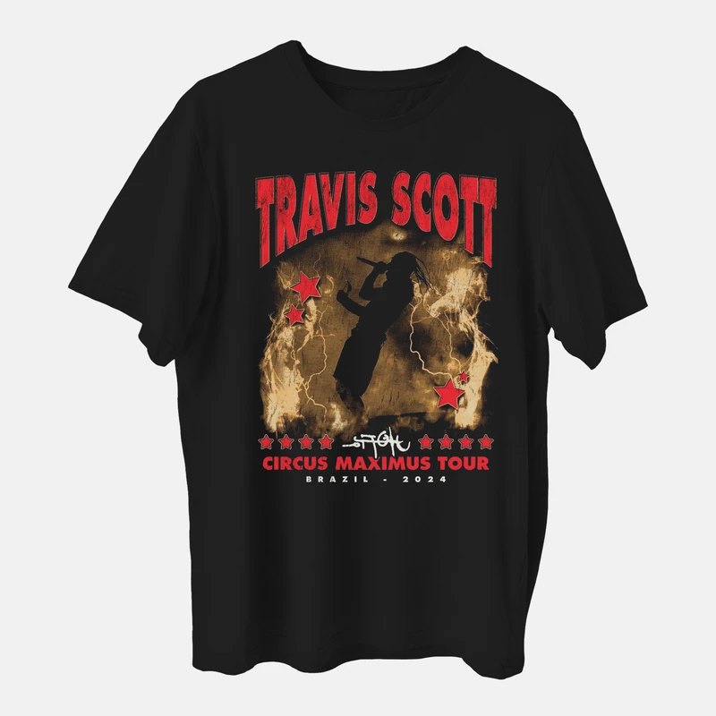 تی شرت آستین کوتاه مردانه مدل رپی ترویس اسکات z34