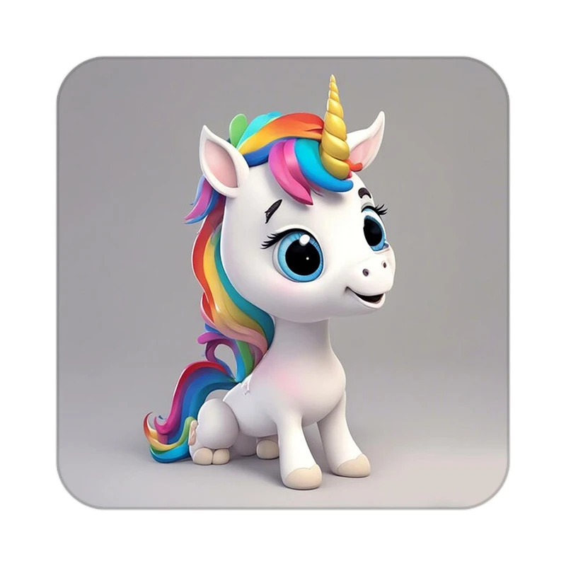 زیر لیوانی کاکتی طرح اسب تک شاخ و یونیکورن مدل mp30667