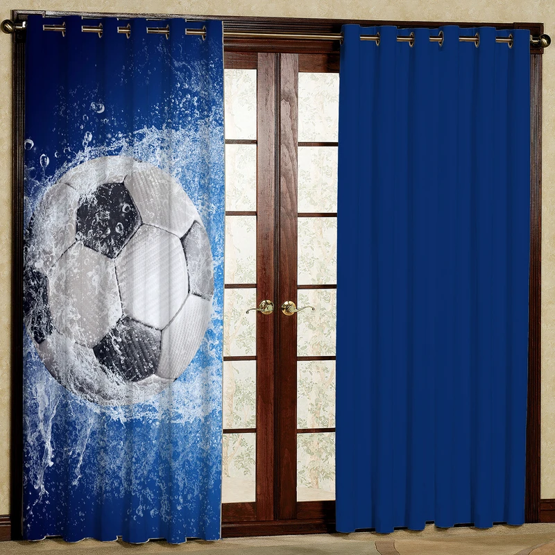  پرده بارمان دکور طرح توپ مدل مخمل پانچی کد 64-4763 W سایز 140x200 سانتی متر