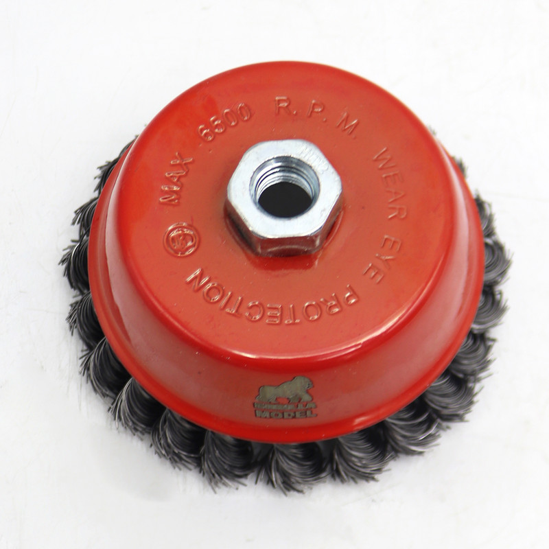 فرچه سیمی کاسه ای بافته مدل گوریلا کد YP-BAFTEH-125MM