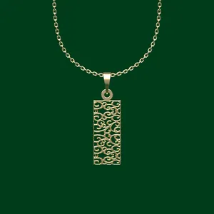 گردنبند طلا 18 عیار زنانه مدوپد مدل مستطیل کد FF2-1-1028