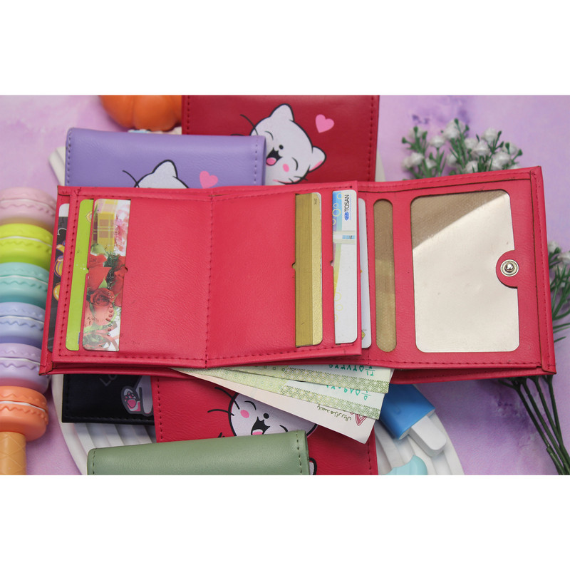 کیف پول زنانه مدل گربه خندون کد KZD-0109