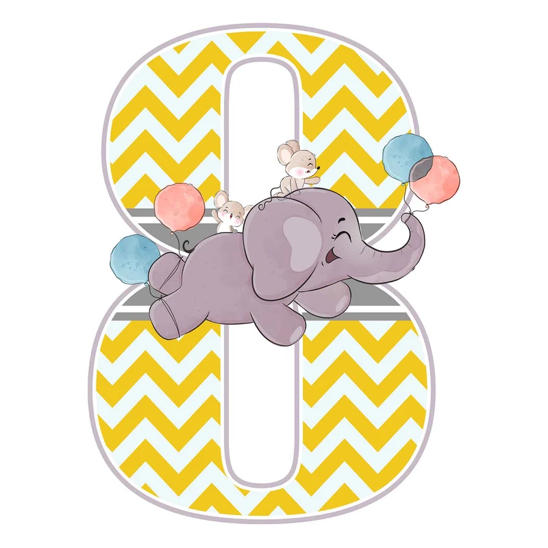 استند رومیزی مدل تولد عدد 8 طرح فیل کد 958