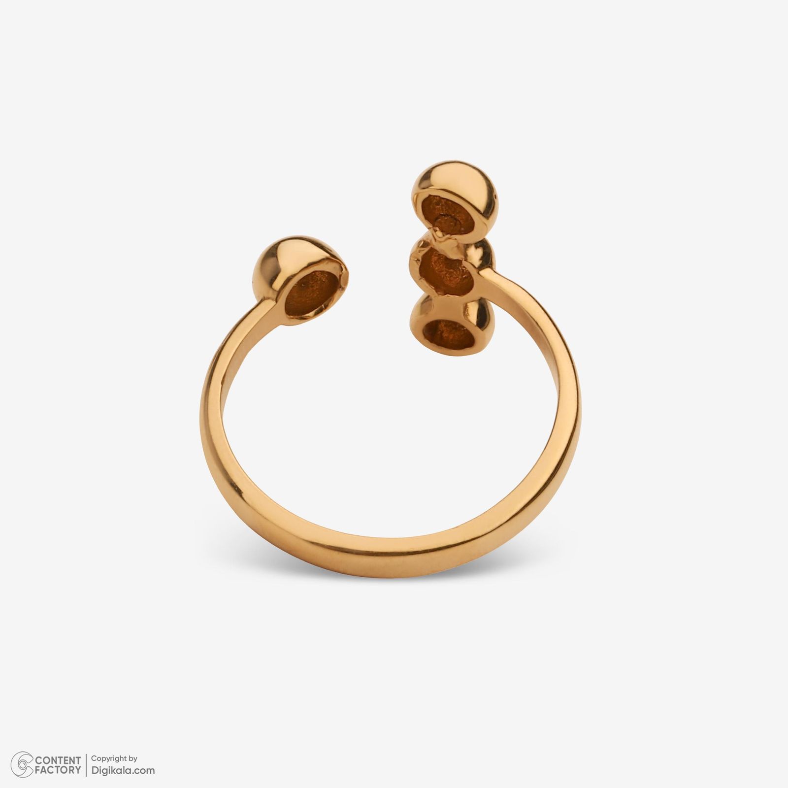 انگشتر طلا 18 عیار زنانه حافا گلد مدل گوی کد r011 سایز 53 -  - 2