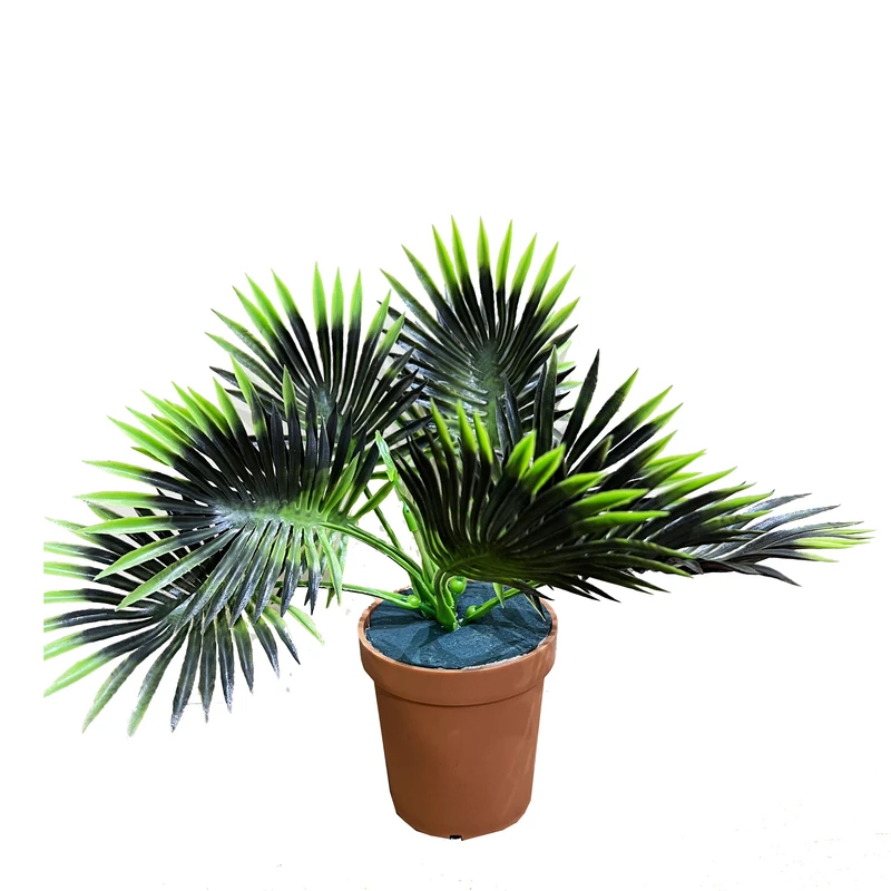 گلدان به همراه گل مصنوعی مدل آکا برگ بادیان rainblow