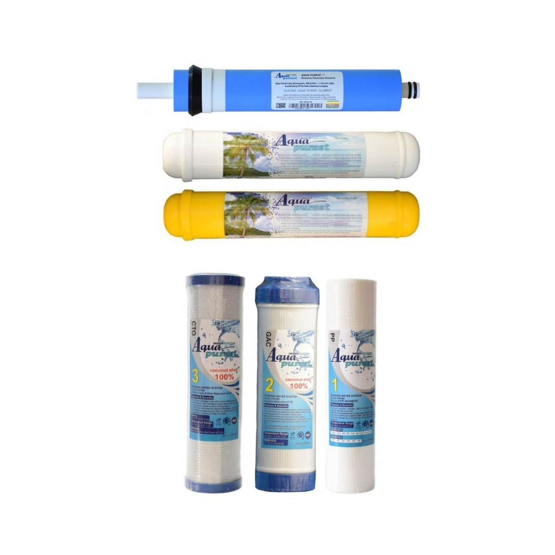فیلتر دستگاه تصفیه آب آکوا پیورست مدل RO FILTER 03 مجموعه 6 عددی فیلتر دستگاه تصفیه آب آکوا پیورست مدل RO FILTER 03 مجموعه 6 عددی
