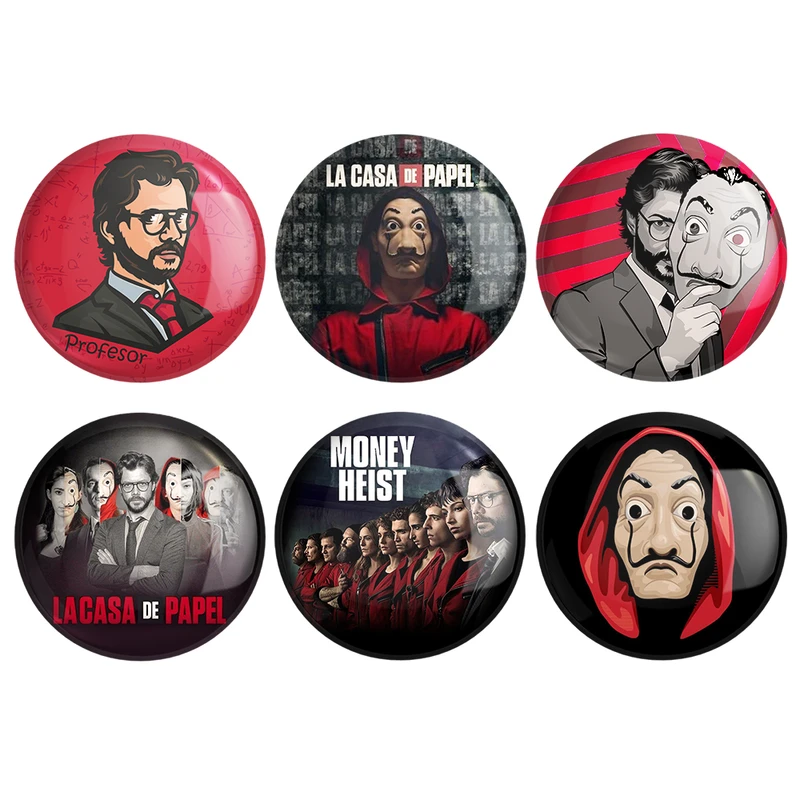 مگنت خندالو طرح سریال Money Heist کد 192A مجموعه 6 عددی 