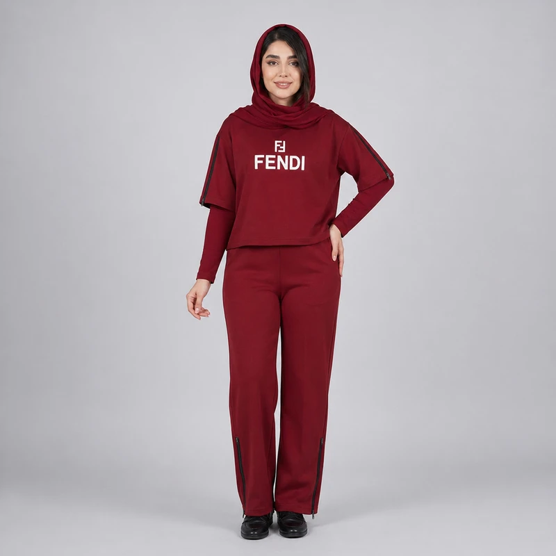 ست تی‌شرت آستین کوتاه و شلوار راحتی زنانه مدل ژنیا