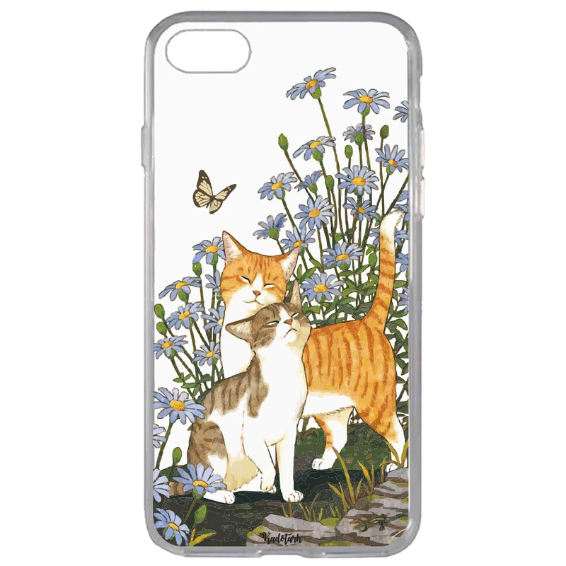 کاور طرح Cat & Butterfly مناسب برای گوشی موبایل اپل IPhone 7/8